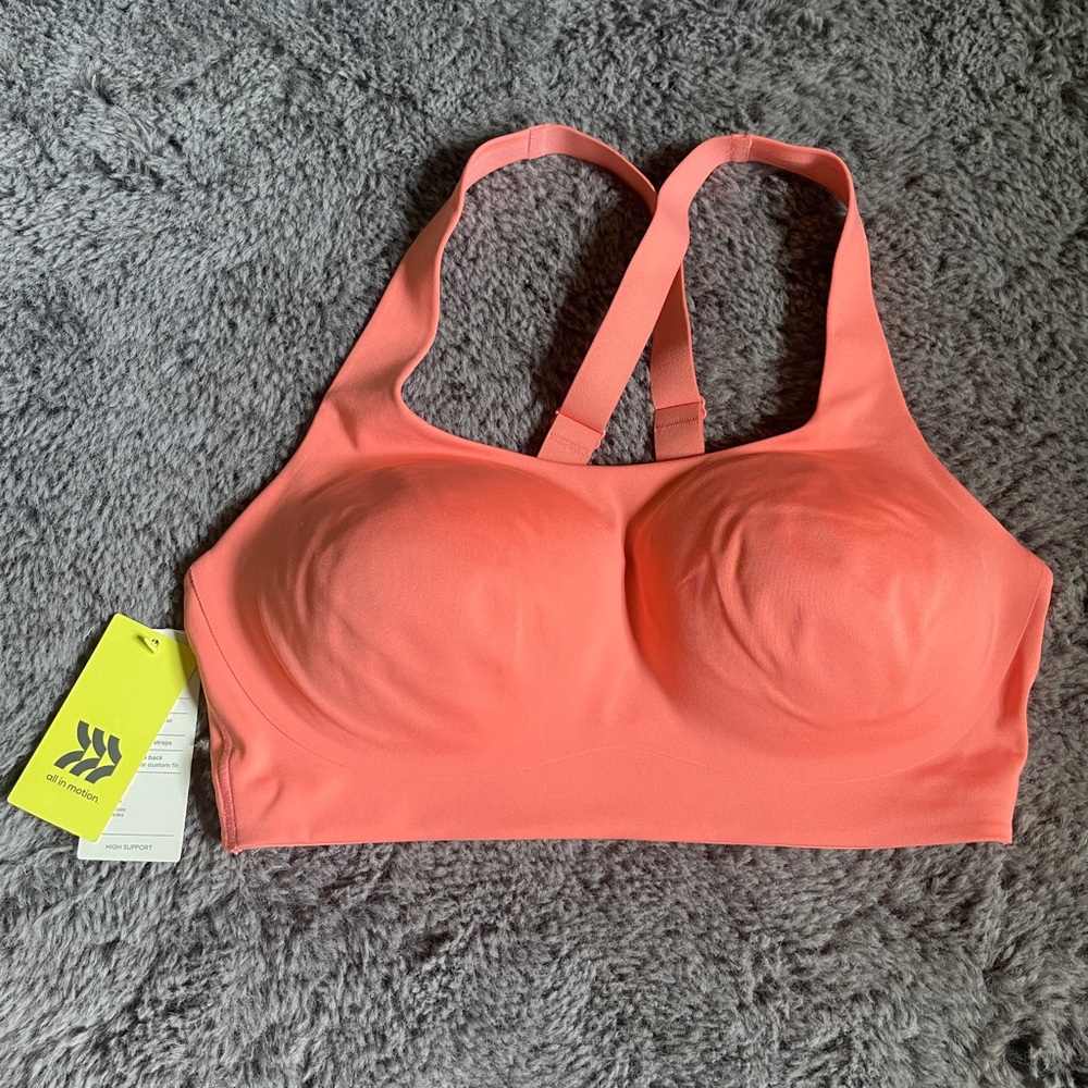 All in Motion Vibrant Coral Convertible Sports Bra NWT